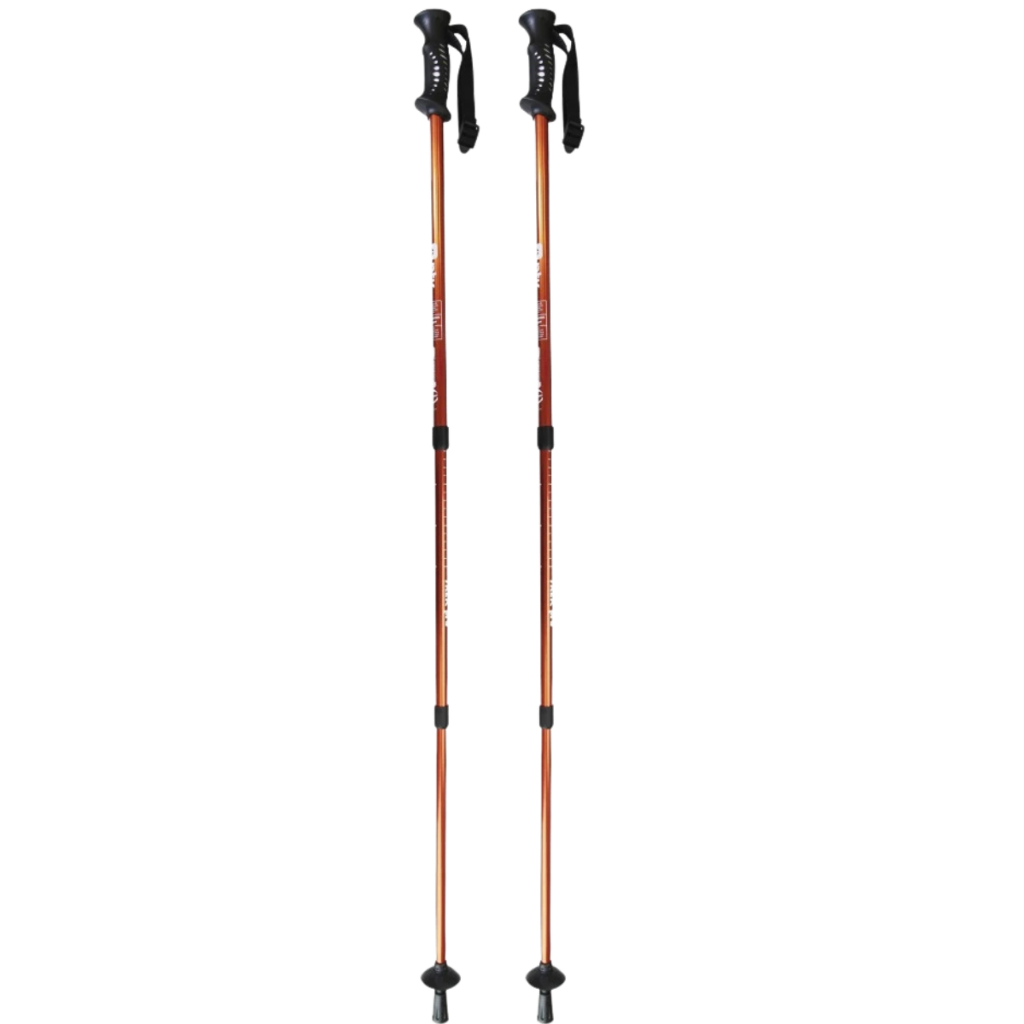 Kit 2x Bastões de Caminhada Nautika Trek Pro Laranja - Punho Ergonômico EPS + Ponta de Aço
