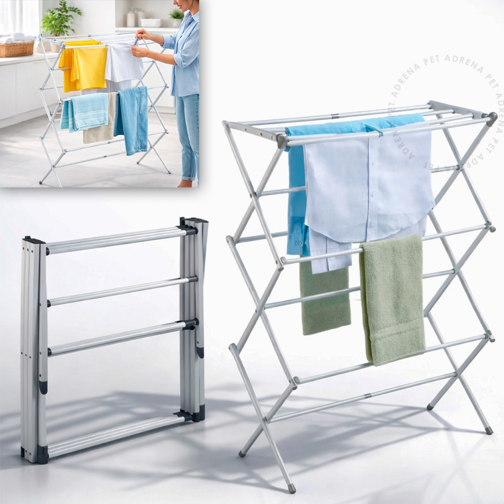 Varal Vertical De Chão Retrátil Dobrável 3 Andares Reforçado Branco Extensível Apartamento Quintal