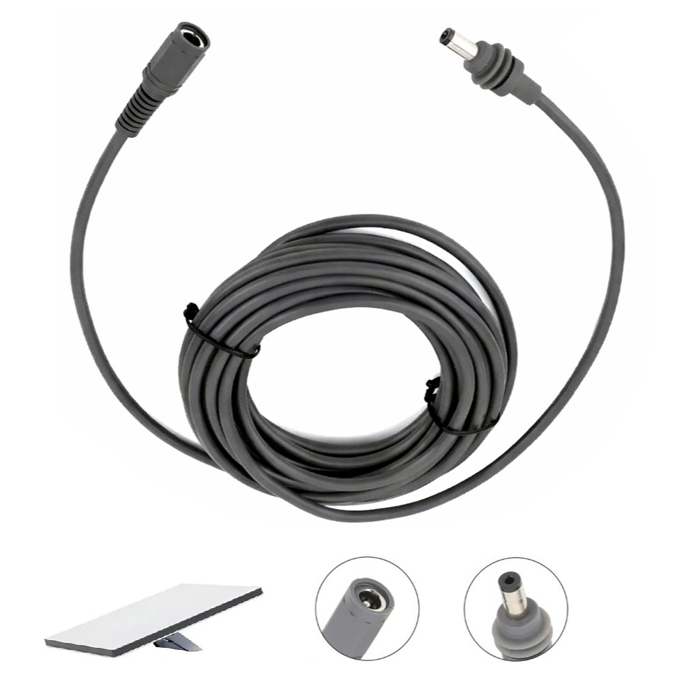Cabo Extensão 2M Extensor Energia Para Starlink Mini DC Macho x DC Fêmea - 2 Metros
