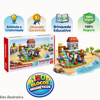 Blocos Magnéticos 120 Kit 120 Blocos Magnéticos Infantil Educativo Criativo Para Construção em Oferta na Shopee