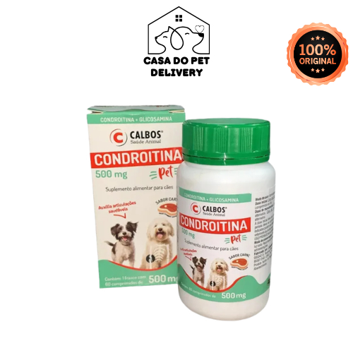 Condroitina e Glicosamina Pet Suplemento Alimentar Calbos 1g 60 Comprimido