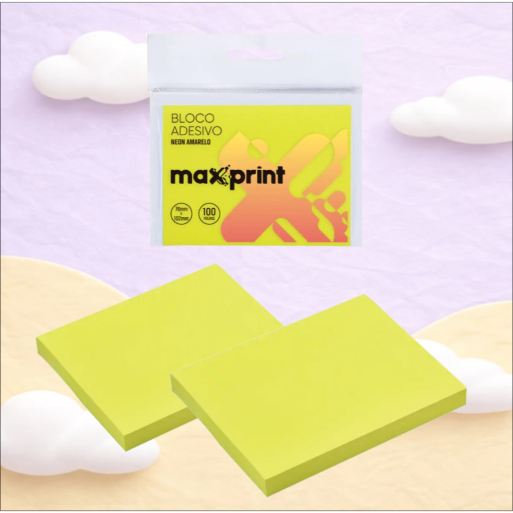 2 Blocos Adesivos Maxprint Neon Grande