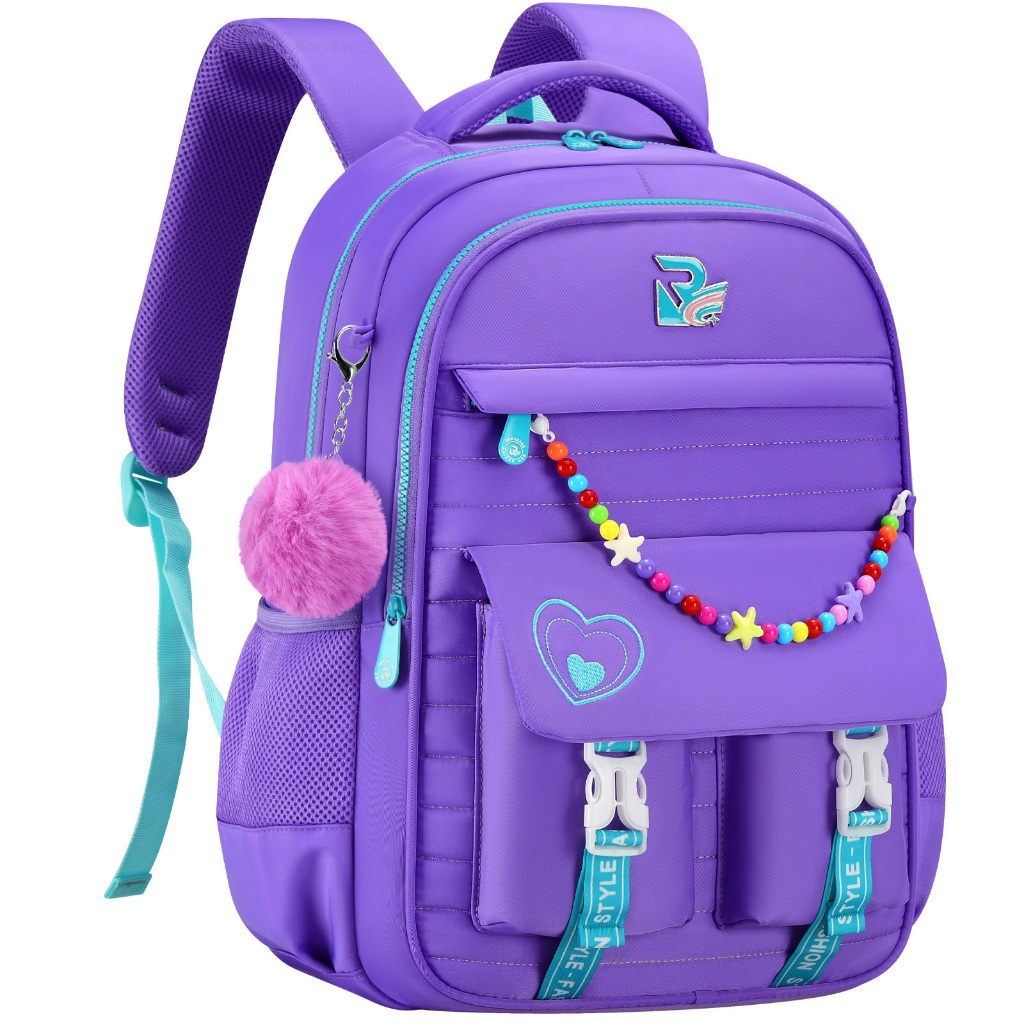 Mochila Escolar Feminina Fofa Pompom Impermeável Reforçada e Confortável para Escola Viagem Estudantes Notebook Bolsa em Oferta na Shopee