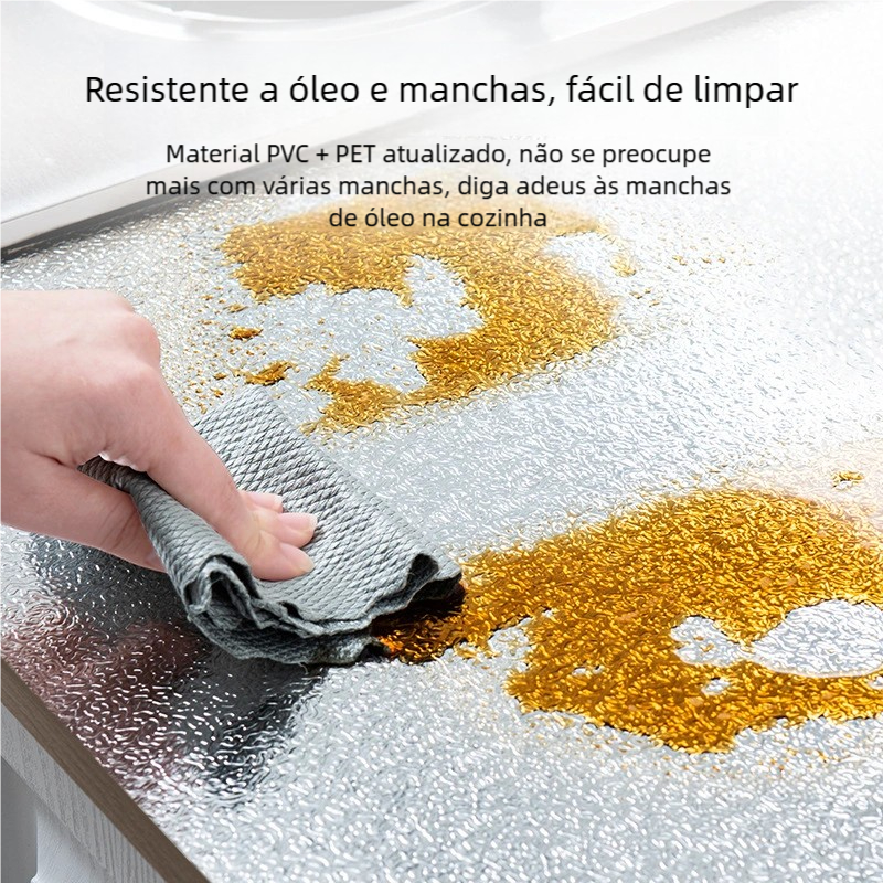 Detalhes do Adesivo ALUMINIO Resistente a Água Óleo Fogo - Cozinha com MEDIDAS Ajustáveis
