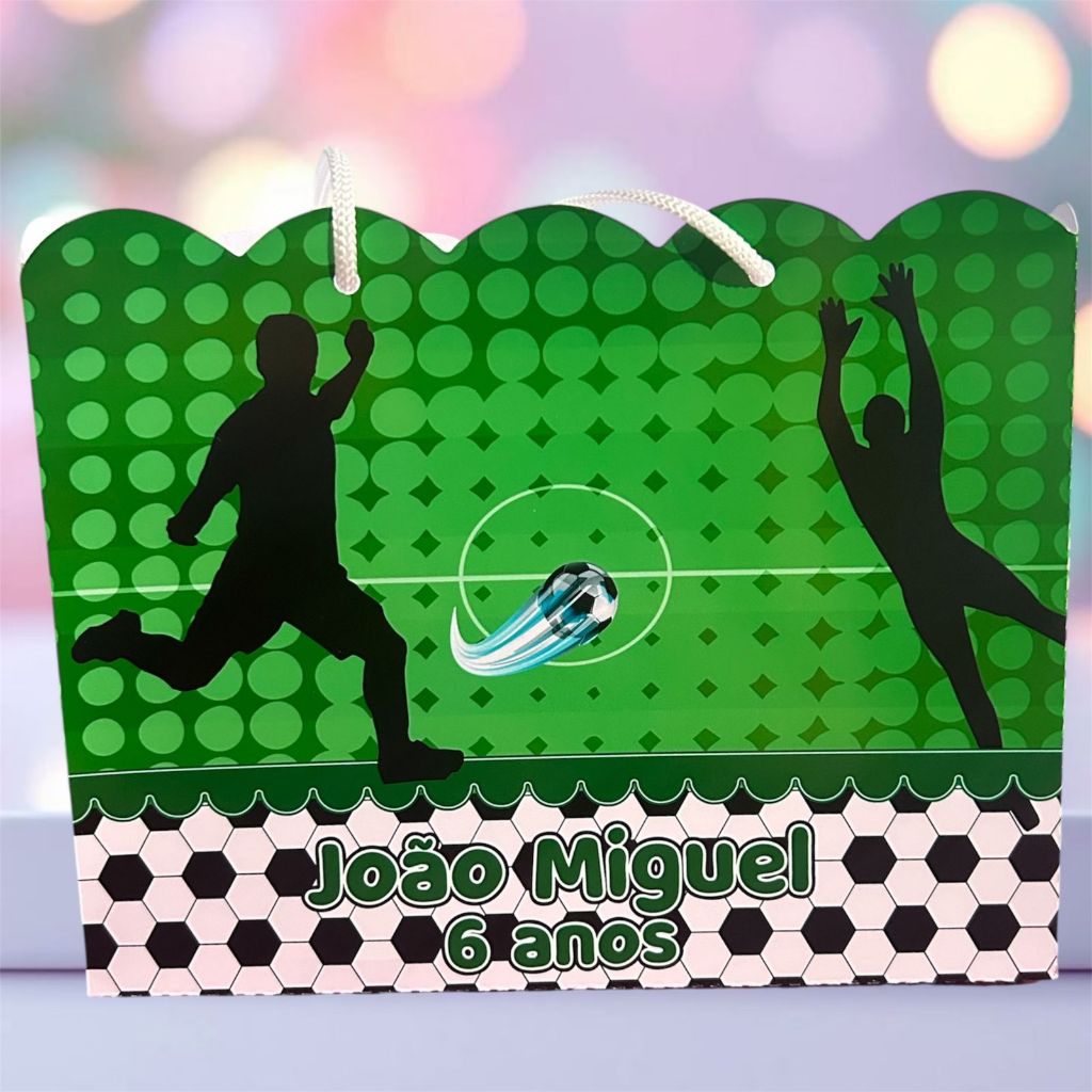 Sacolinha Futebol Personalizada | Lembrancinha Festa Infantil | Pegue e Monte