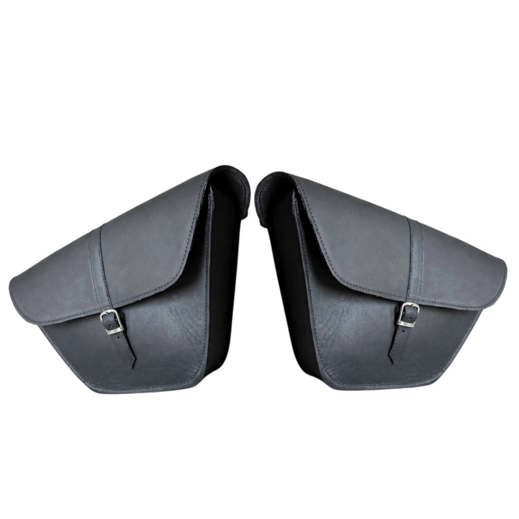 Alforge Couro Bovino Intruder 125 Tampa Lateral Luxo Par Preto