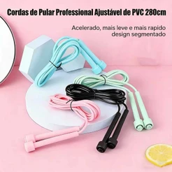 Kit 1/2/3 Cordas de Pular Profissional Ajustavel de PVC280cm - Para treino diário e competição profissional!
