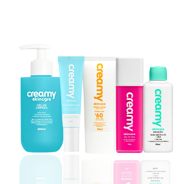 Kit Creamy Pele Oleosa - 4 ou 5 Produtos Creamy Skincare