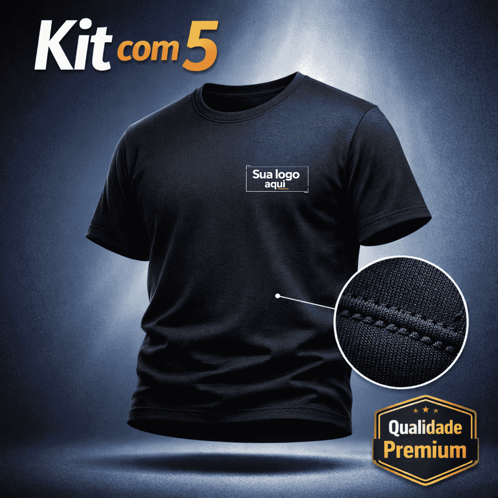 Kit 5 Camisas Personalizadas Para Marca, Empresas ou Sua Estampa Preferida