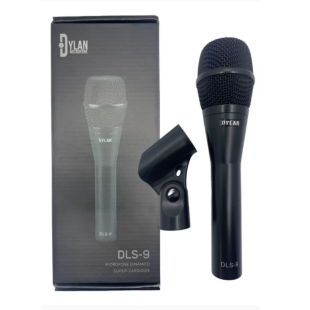 Microfone Dinâmico Dylan DLS-9 Padrão Super Cardióide 600 Ohms XLR em Oferta na Shopee
