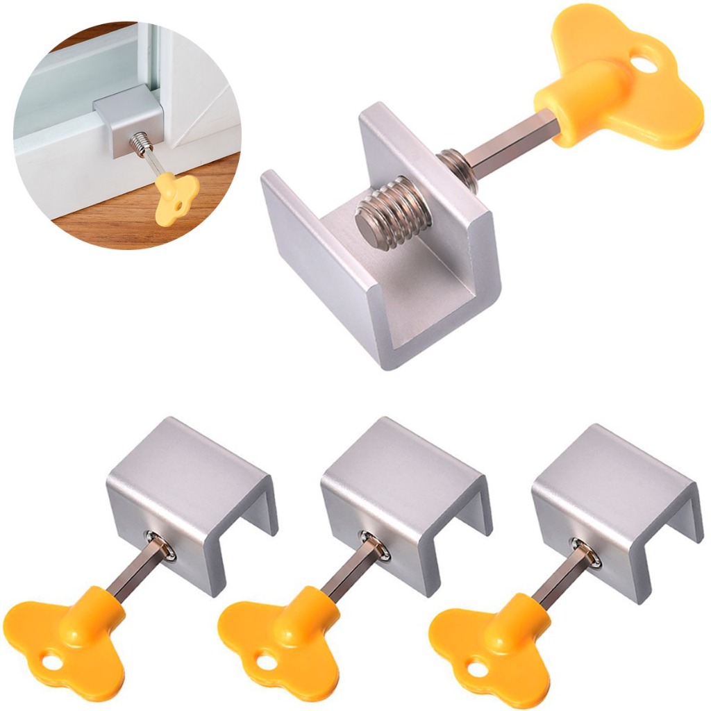 1 a 6 Peças Trava Fecho De Segurança De Janela Crianças Bebê Infantil Ajustável Alumínio Reforçado