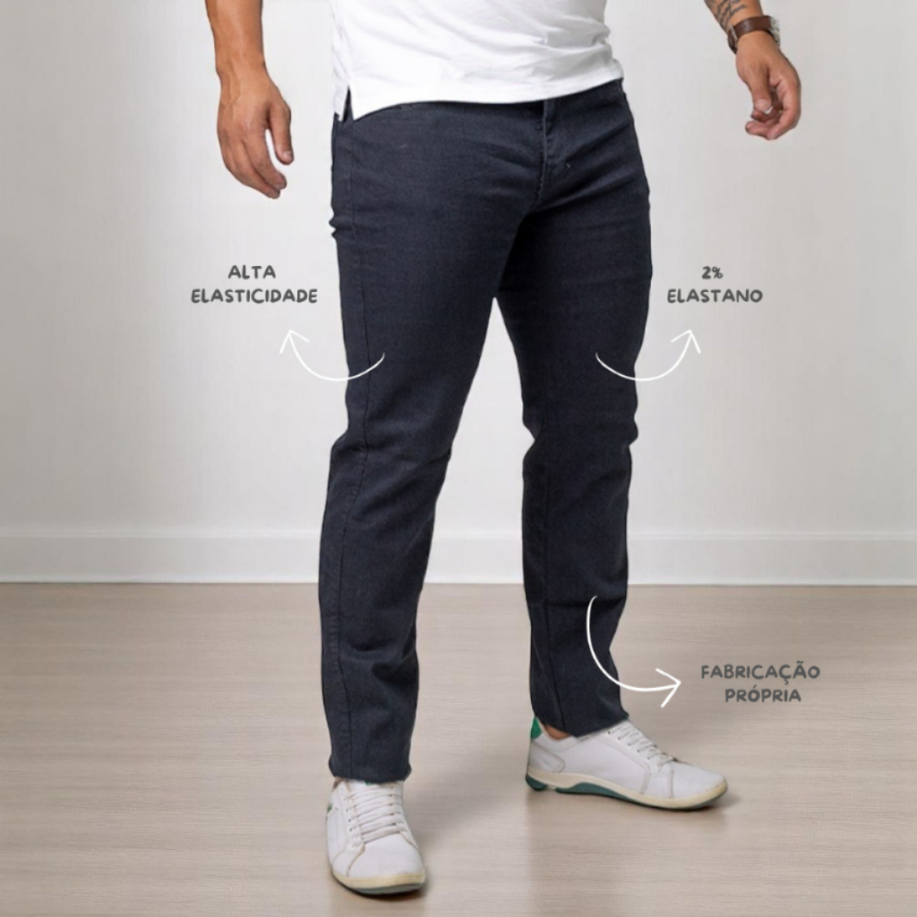 Calça Jeans Masculina com Elastano Premium - Lycra Destroyed | Lions Jeans