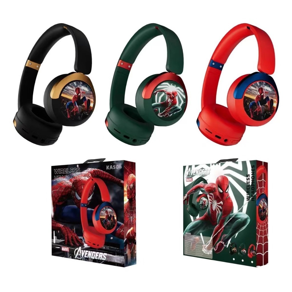 Fone de Ouvido Sem Fio Bluetooth Homem-Aranha KA506 com Rádio FM e Suporte para Cartão de Memória em Oferta na Shopee