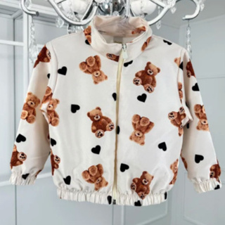 Jaqueta Infantil Corta Vento Off White Ursinhos em Oferta na Shopee