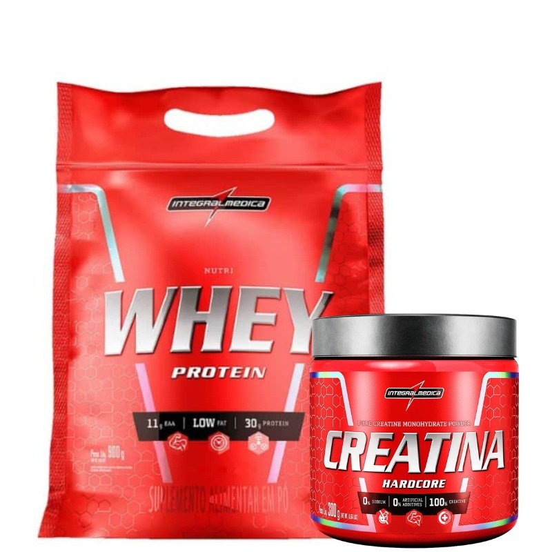 Nutri Whey Protein 900g + Creatina 300g  - Integralmedica