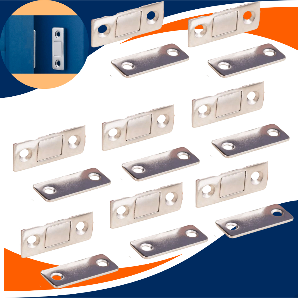 Fechos Magnético Para Porta Armário Imã Chapinha Para Gaveta Guarda Roupa Ultrafino em Oferta na Shopee