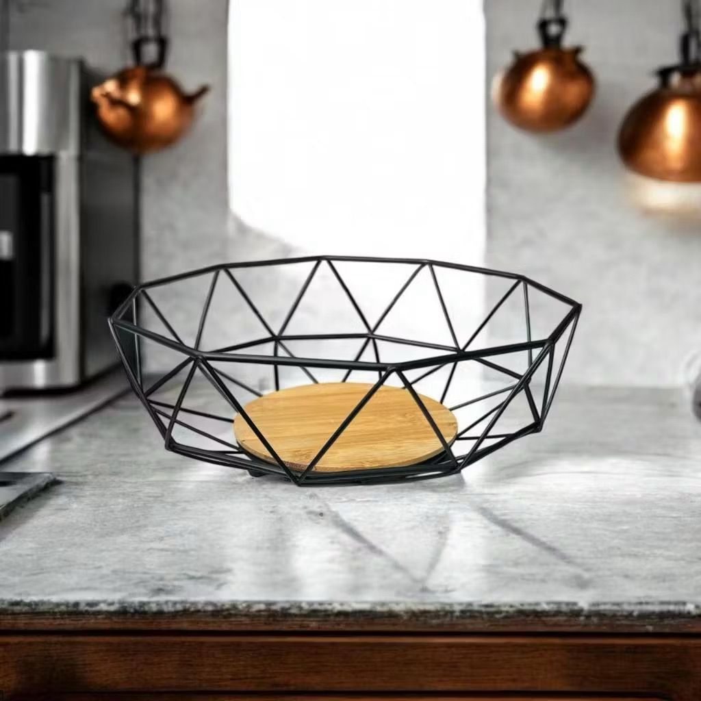 Fruteira Cesta Aramada Modelo Com Acabamento Multiuso Preto ENVIO IMEDIATO