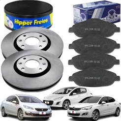 Kit Disco Pastilha Freio Dianteiro Original HF Peugeot 308 Citroen C4