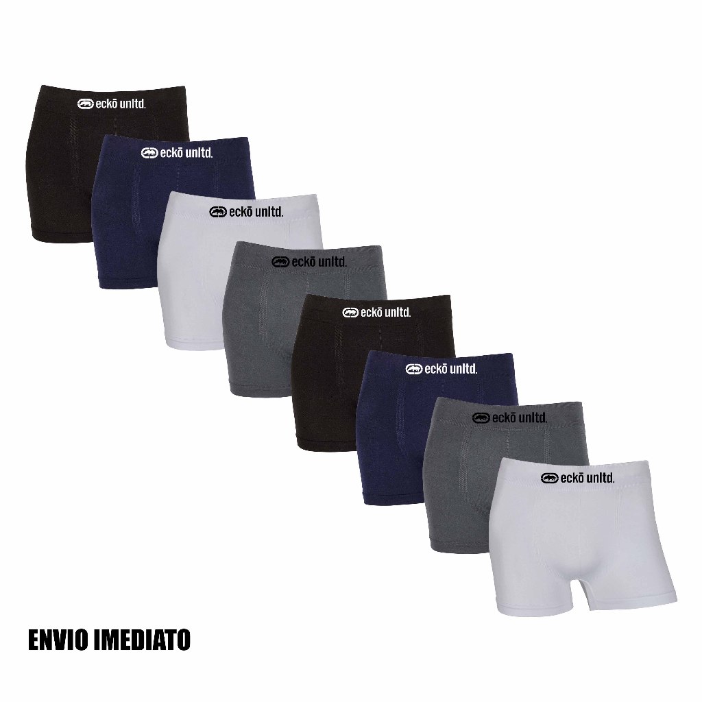 Kit 4 ou 8 cuecas boxer Ecko Originais Microfibra confortáveis Sem Costura
