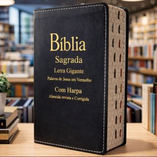Biblia Sagrada Letra Grande | Harpa & Corinhos | RC | Luxo Preta em Oferta na Shopee