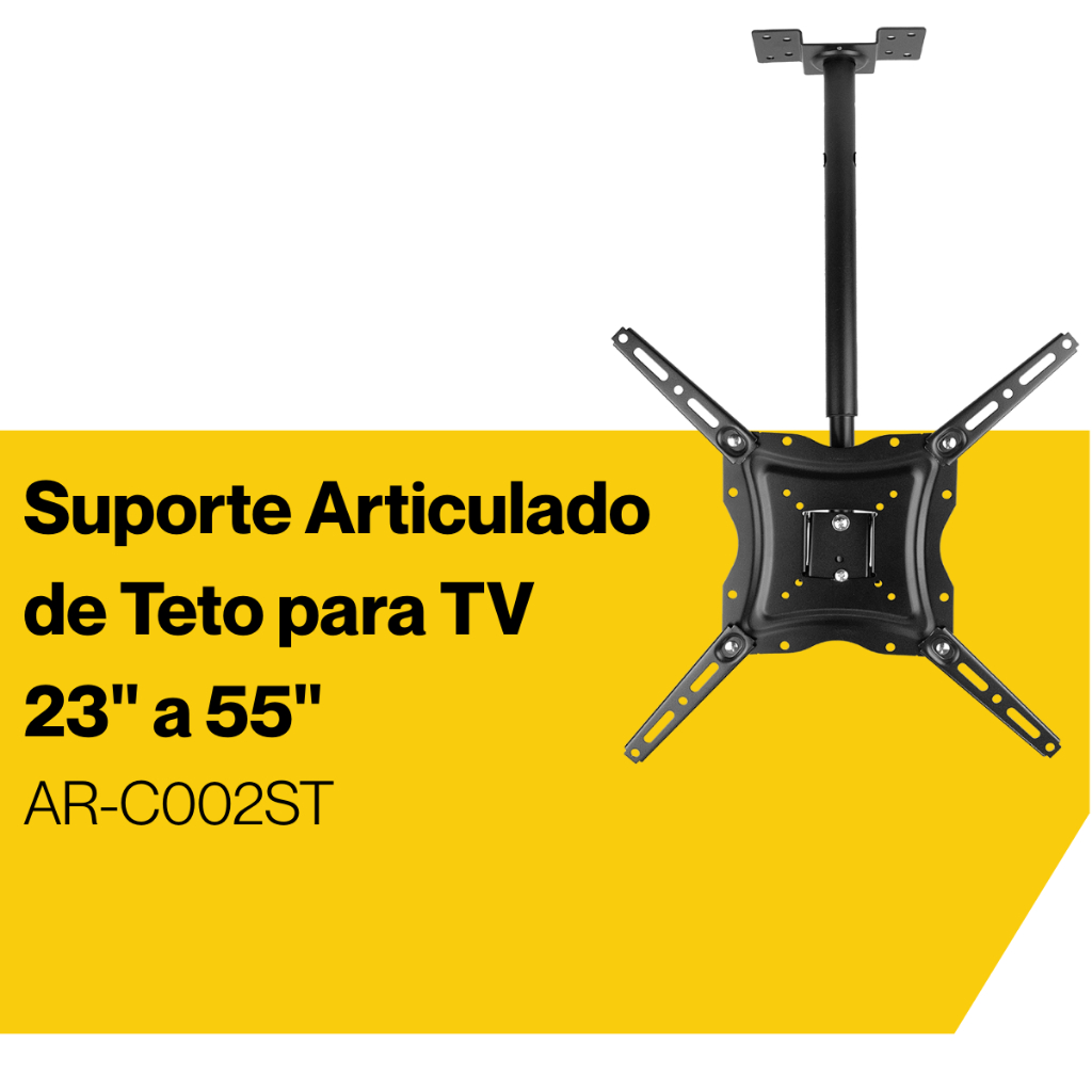 Suporte Articulado de Teto para TV MXT 23 a 55 Polegadas até 25kg VESA Inclinação Ajustável e Altura até 80cm · foto 2