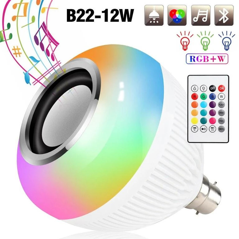 💡🎶 Lâmpada LED RGB com Bluetooth e Caixa de Som – Luz Colorida que Toca Música em Oferta na Shopee