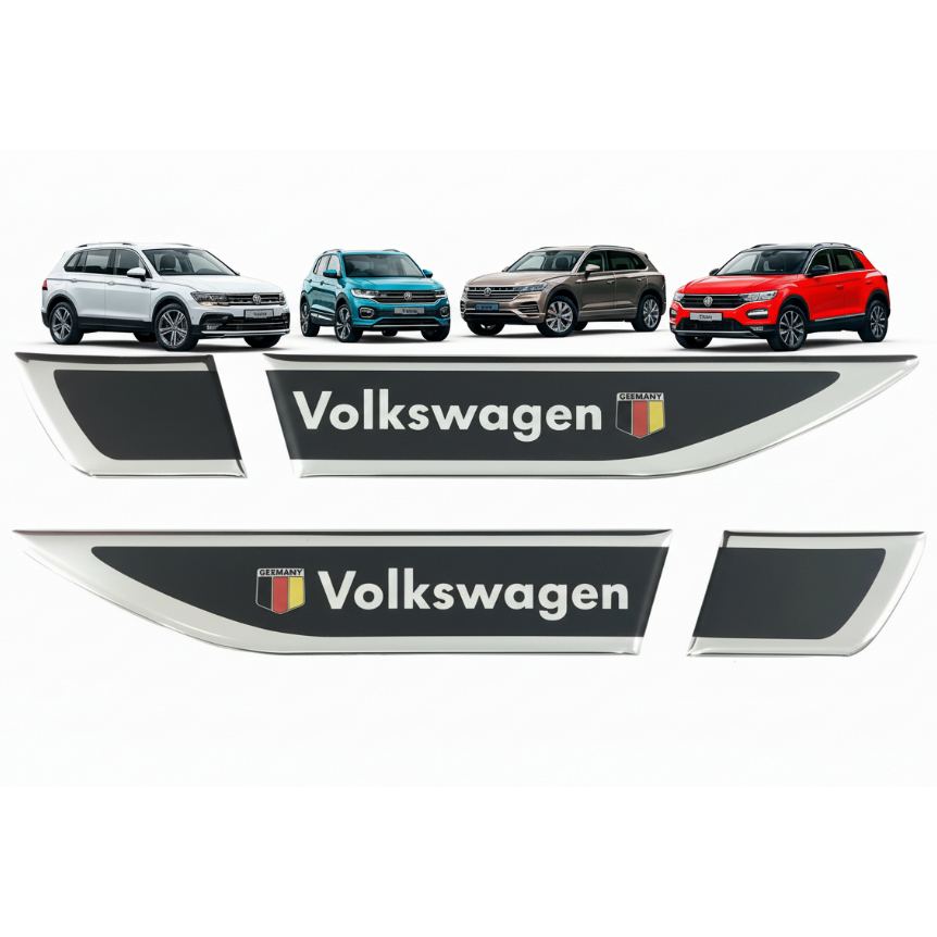 Par Aplique Emblema Adesivo Lateral Resinado Volkswagen Brasão