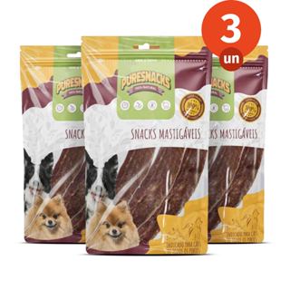 Kit Mordedor Petisco Filezinho Carne Bovina 100% Natural 9 Unidades para Cães PureSnacks 40g em Oferta na Shopee