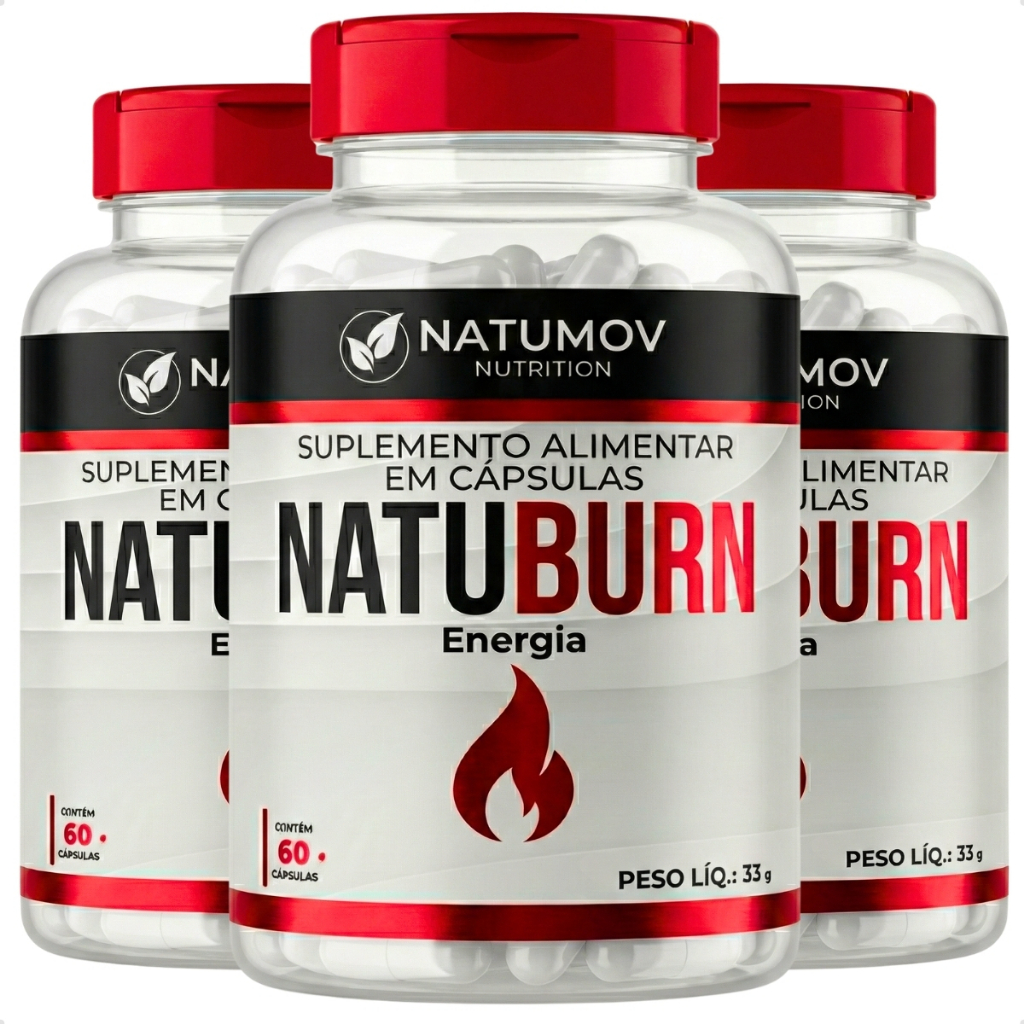 Termogenico Natural Inibidor com Cafeina Cromo Guarana em Pó 🔥 Natuburn 60 caps por Pote