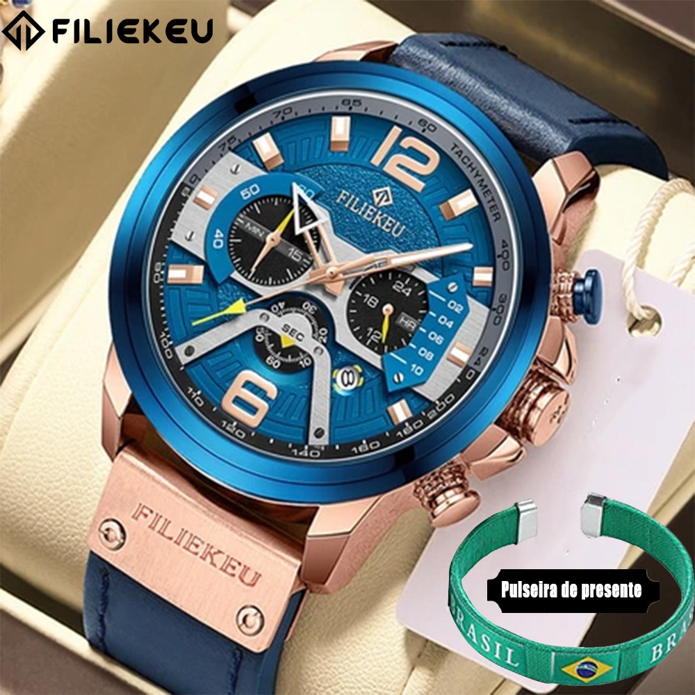 Filiekeu Relógio de Pulso Masculino Esportivo, Luminoso e À Prova D'água Mecanismo de Quartzo — R$ 249,00 em Shopee, 50% OFF