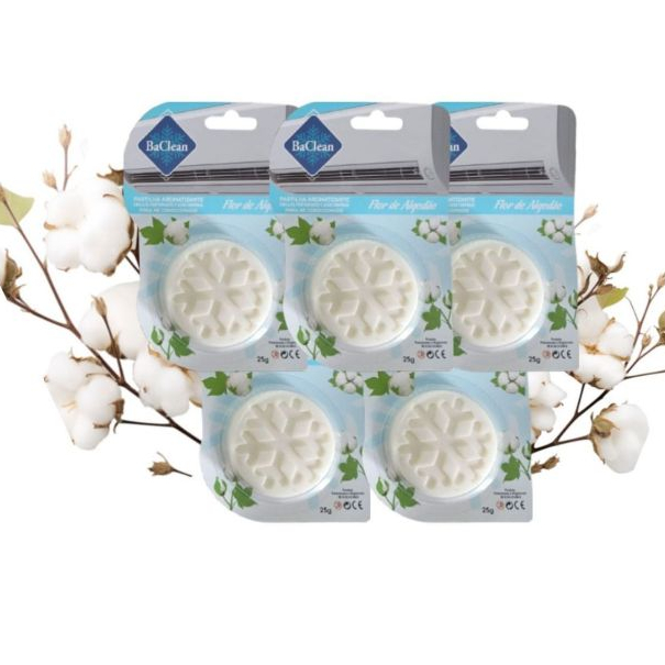 Kit 5 Pastilhas BaClean Aroma Flor de Algodão para Ar Condicionado