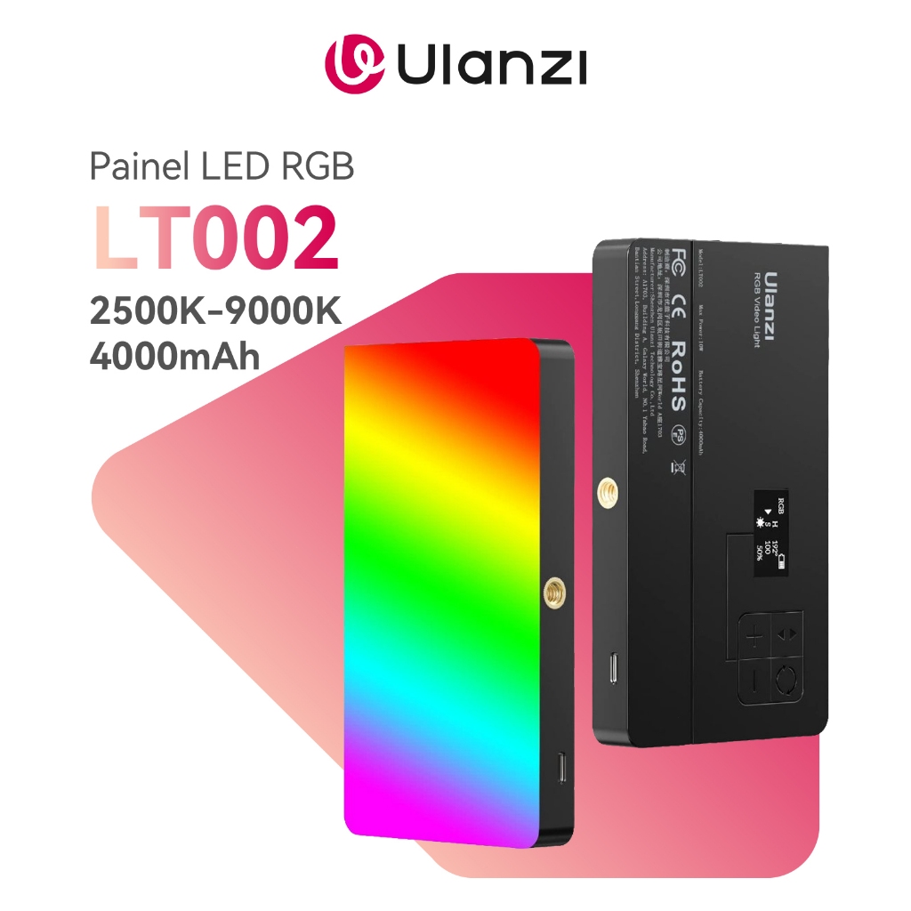 ULANZI LT002 Painel LED RGB 360° Portátil Dobrável 4000mAh Para DSLR E Smartphone 1/4" Suporte