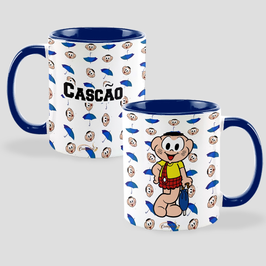Caneca Colorida do cascão turma da mônica personalizada mágica natal presente fofa