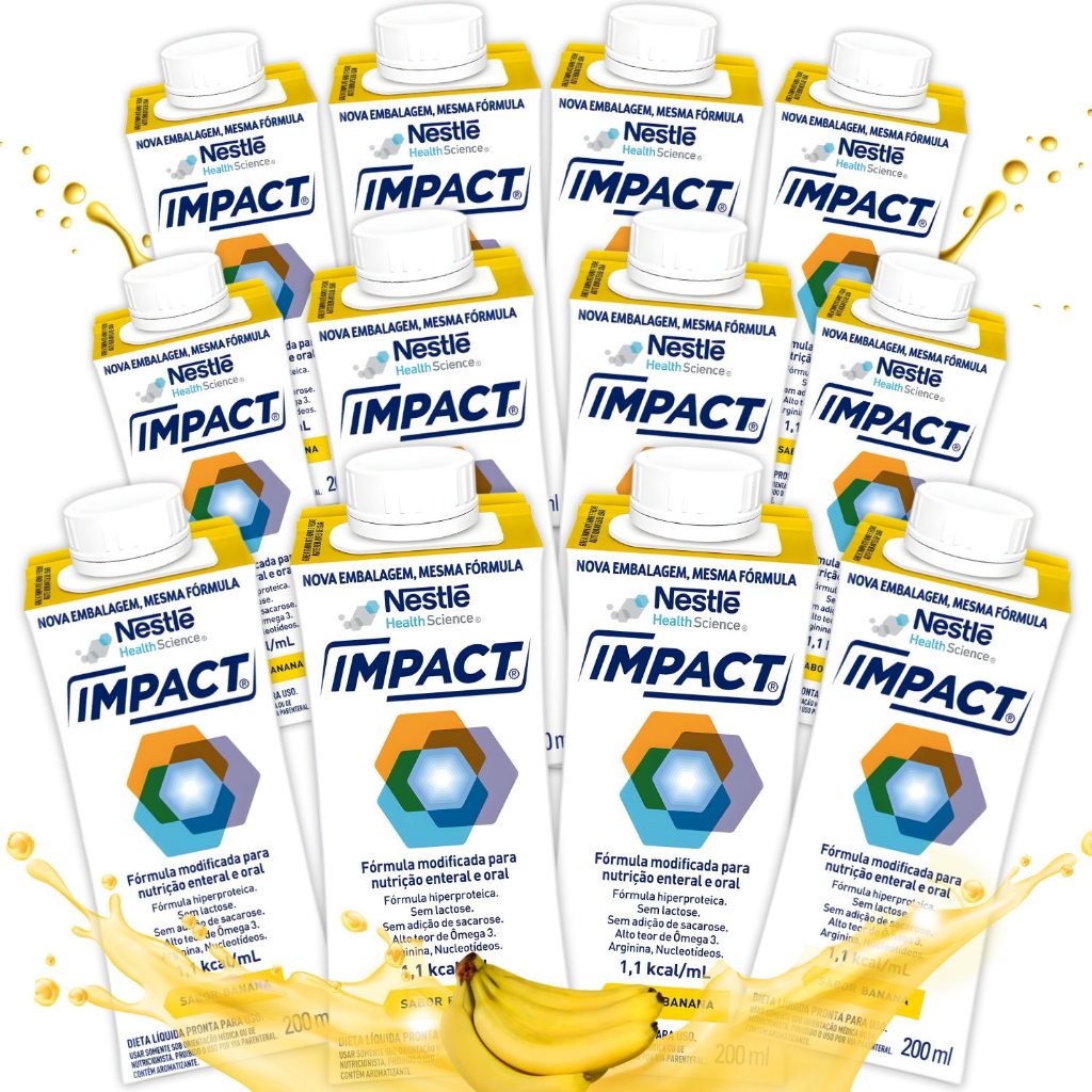 Impact Nestlé - Caixa C/ 12 - Nestle Suplementos (Sabor Banana17891000414504) em Oferta na Shopee
