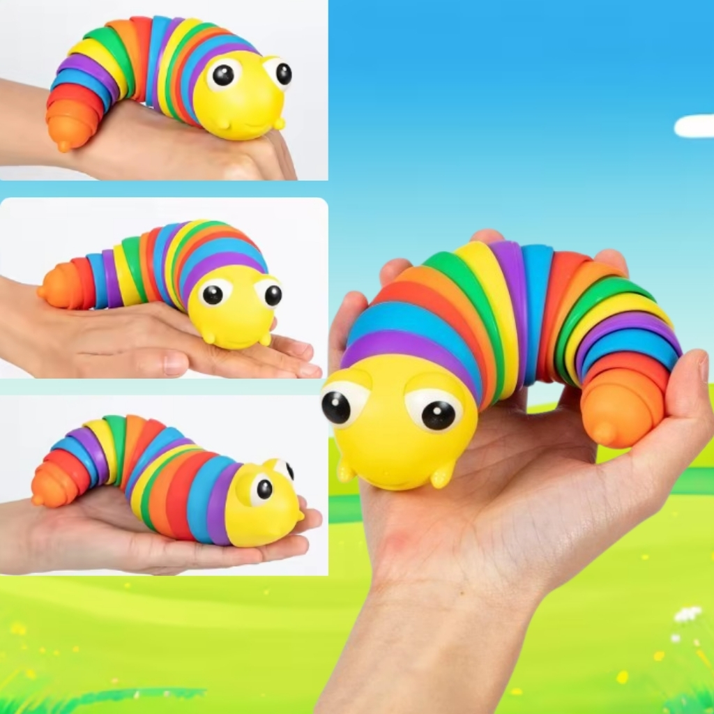 Brinquedo Lagarta Minhoca Mágica Sensorial 3D - Articulada e Flexível Alívio de Estresse em Oferta na Shopee