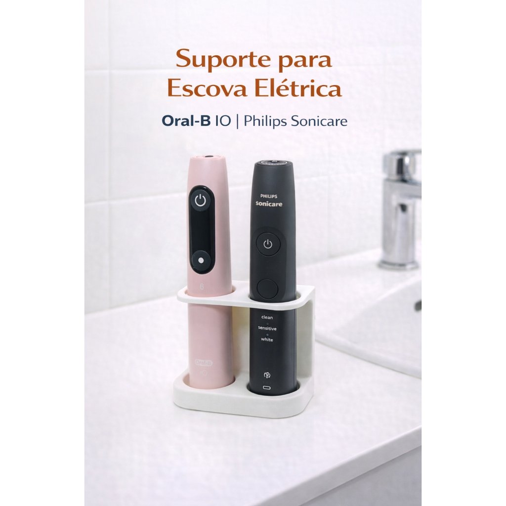 Suporte De Bancada Para Escovas Oral B IO Philips Sonicare Organizador