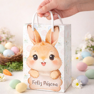 Sacolinhas Páscoa, Lembrancinha Coelho Páscoa em Oferta na Shopee