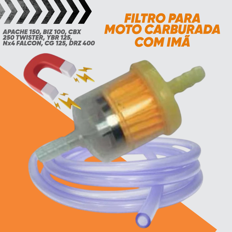 Filtro De Gasolina Com Mangueira Transparente 25 Cm Para Motos Carburadas Compatível Com Cg 125/150, Fan, Ybr em Oferta na Shopee