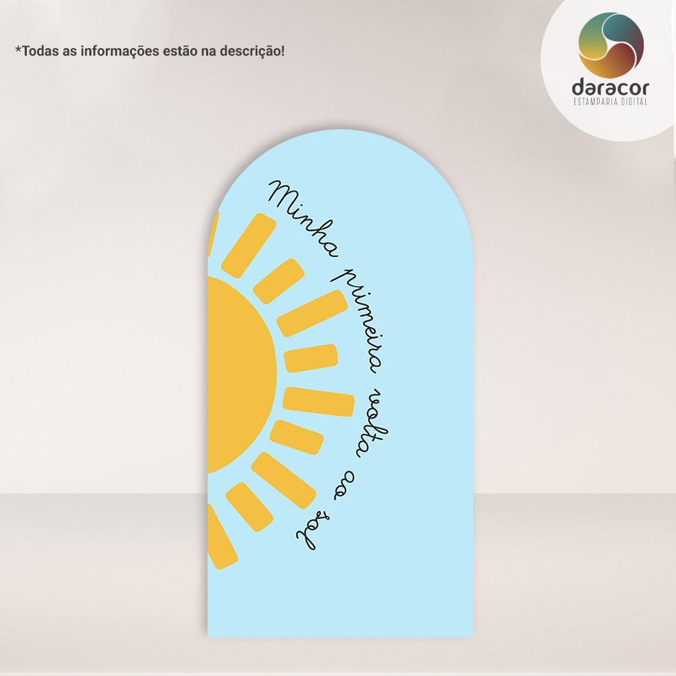 Capa de Painel Vertical Volta ao Sol Azul Retangular c/overloque e Romano c/ elástico FACE ÚNICA