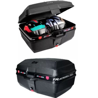 BAU BAULETO STONED 52 LITROS P/ 2 CAPACETES PROTORK NOVIDADE TRACKER C/ BASE UNIVERSAL MOTOBOY MOTOS