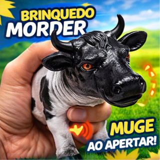 Brinquedo Mordedor Vaca Com Som Muge Ao Apertar Antiestresse Sensorial Infantil Educativo