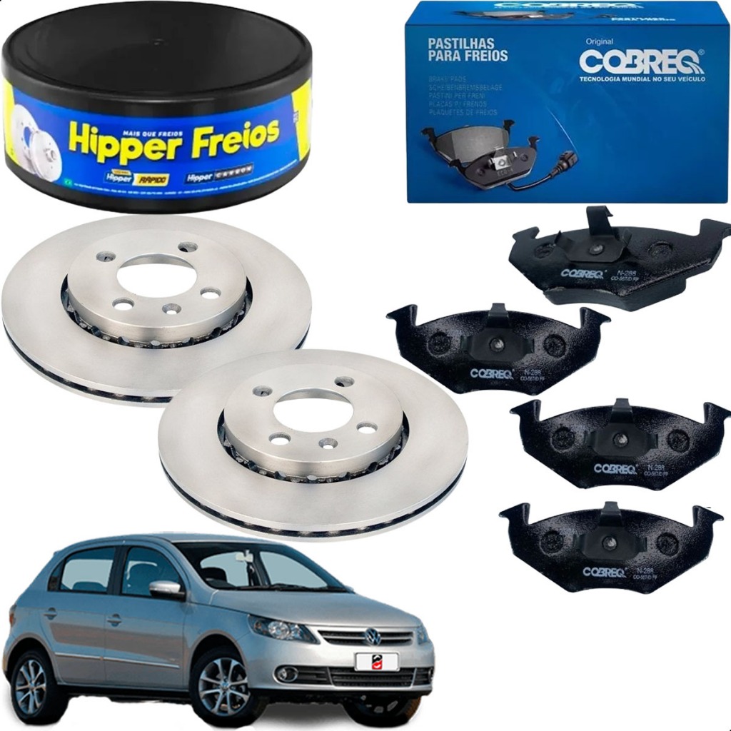 Kit Discos de Freio E Pastilhas Gol G5 2008 2009 2010 2011