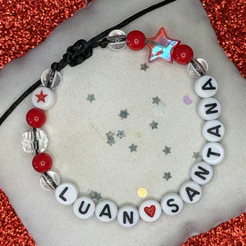 Pulseira de Miçanga com Fecho Ajustável Luan Santana