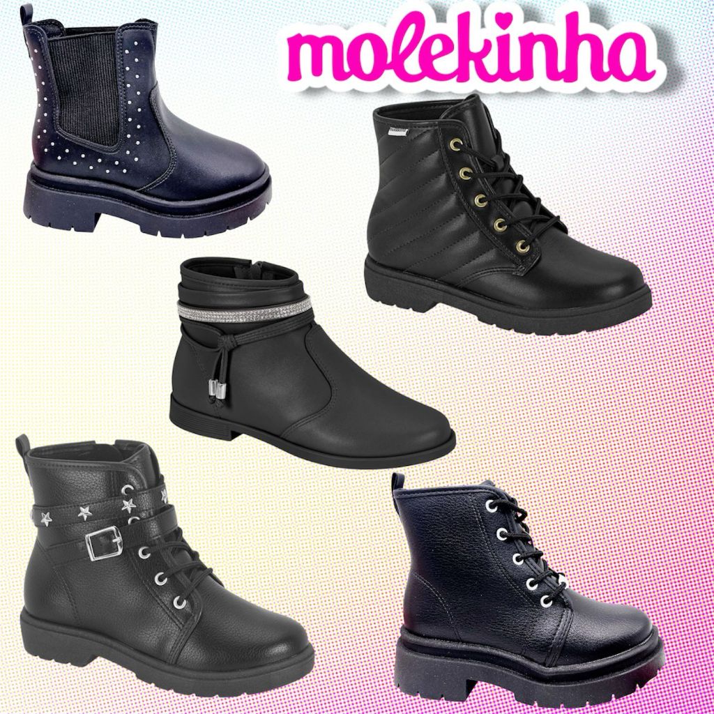 Bota Coturno Juvenil Molekinha Tratorada Confortável