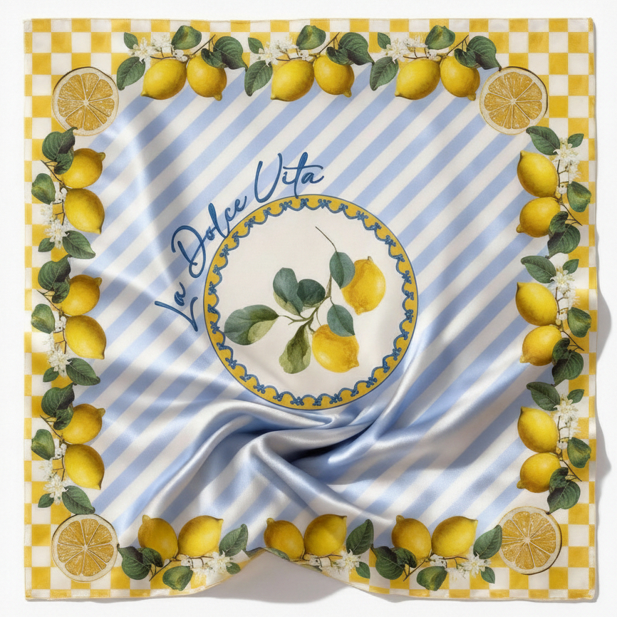 Lenço Sublimado Feminino 90x90 Em Cetim Para Cabeça Cabelo Pescoço Bolsa Premium Alta Qualidade Moda