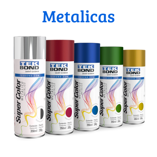 Tinta Spray Tekbond Super Color 350ml Metálica Alta Cobertura Secagem Rápida Para Metal Madeira Artesanato Uso Geral em Oferta na Shopee