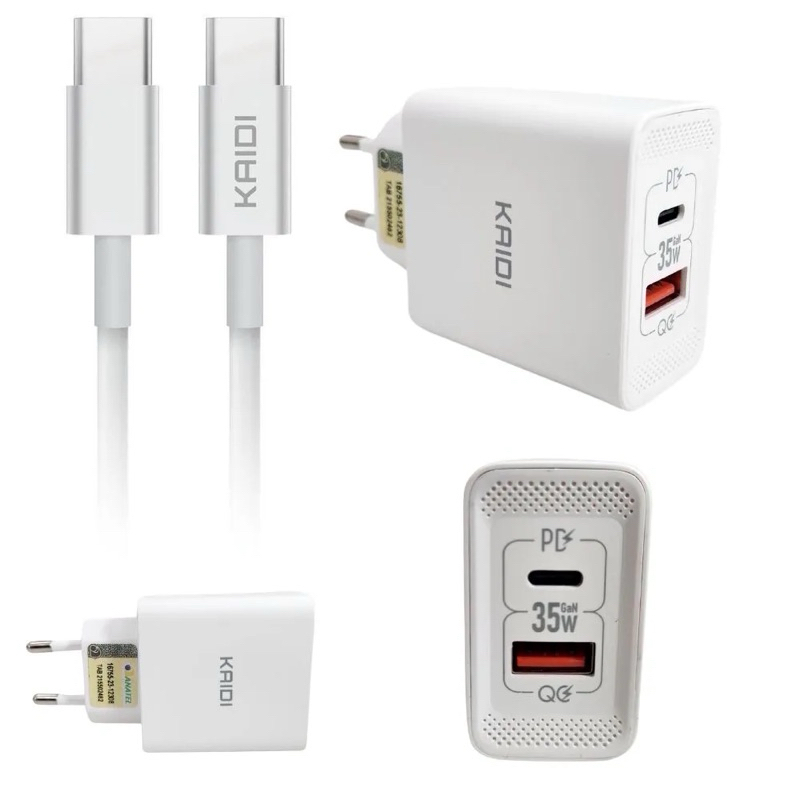 Carregador Kaidi turbo rápido USB-C 65W