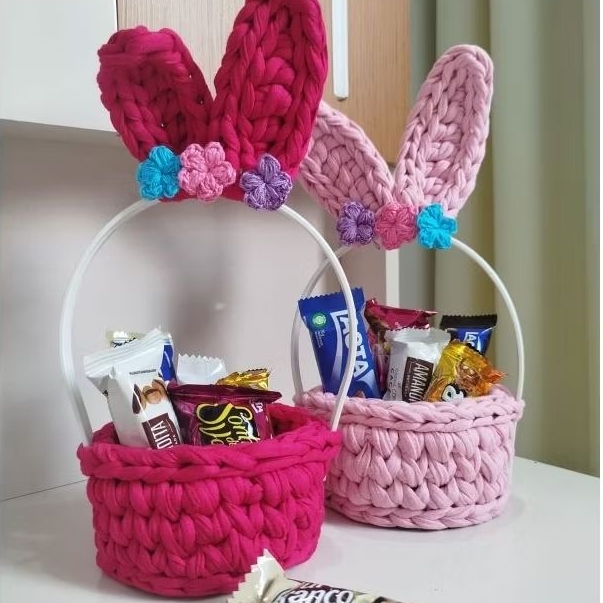 Cestinha de páscoa infantil🐰 feito a mão| Porta ovos presente criativo + tiara de coelho