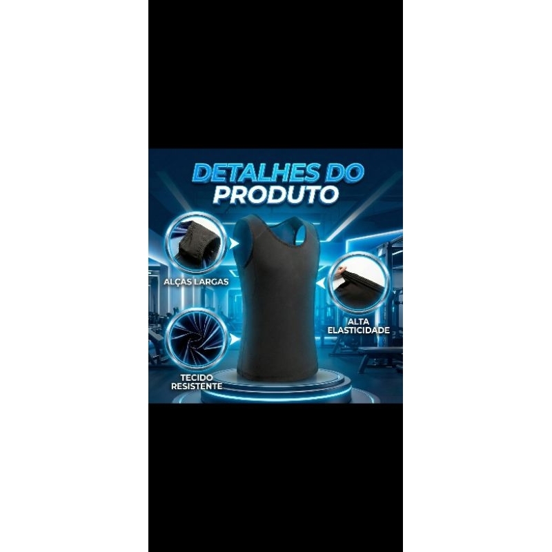 Regata Modeladora Feminina Térmica Emagrecedora 2XG/3XG Preta