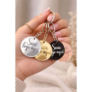 Kit 30/150 Chaveiro Personalizado de Acrílico Espelhado para Brindes Lembrancinha em Oferta na Shopee